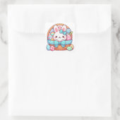 Niedlicher, Osterhasen Quadratischer Aufkleber (Tasche)