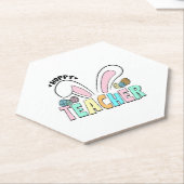 Niedlicher Osterhopper Lehrer Bunny Ears Untersetzer (angewinkelt)