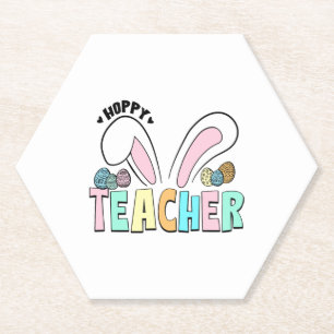 Niedlicher Osterhopper Lehrer Bunny Ears Untersetzer