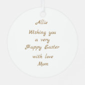 Niedlicher Osterkaninchen und Blumengarten Ornament Aus Metall (Rückseite)