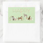 Niedlicher Osterkatze Banner Happy Osteraufkleber Rechteckiger Aufkleber (Tasche)