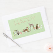 Niedlicher Osterkatze Banner Happy Osteraufkleber Rechteckiger Aufkleber (Umschlag)