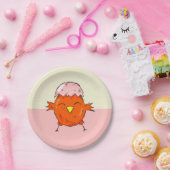 Niedlicher Osterkick mit Eggshell auf Head Pappteller (Party)