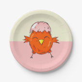 Niedlicher Osterkick mit Eggshell auf Head Pappteller (Vorderseite)