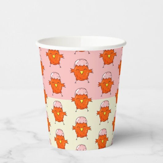 Niedlicher Osterkick mit Eggshell Muster Party Pappbecher (Links)