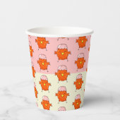 Niedlicher Osterkick mit Eggshell Muster Party Pappbecher (Vorderseite)