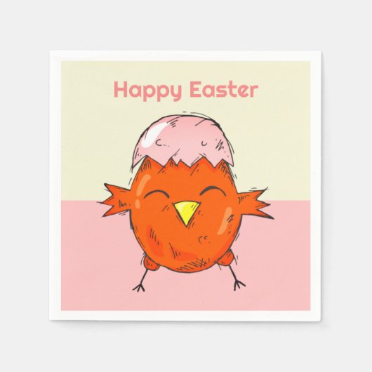Niedlicher Osterkick mit Eggshell-Party Serviette (Vorderseite)