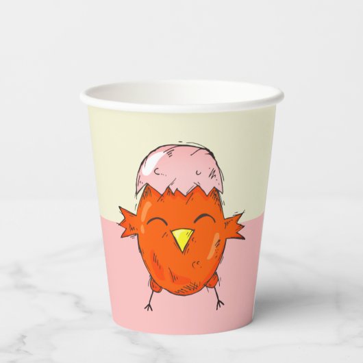 Niedlicher Osterkick mit Eggshell Zeichnend Party Pappbecher (Rückseite)