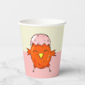 Niedlicher Osterkick mit Eggshell Zeichnend Party Pappbecher (Vorderseite)