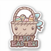 Niedlicher Osterkorb, kundenspezifisch geschnitten Aufkleber (Vorderseite)