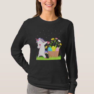 Niedlicher Osterkorb mit Unicorn-Grafikkarten für T-Shirt