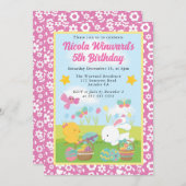 Niedlicher Ostersonniger Kindergeburtstag Einladung (Vorne/Hinten)