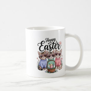 Niedlicher Ostertag Katze Bunny Ears Eggs Graphen  Kaffeetasse