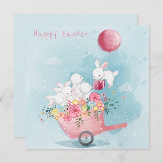 Niedlicher Osterurlaub Feiertagskarte (Vorne/Hinten)