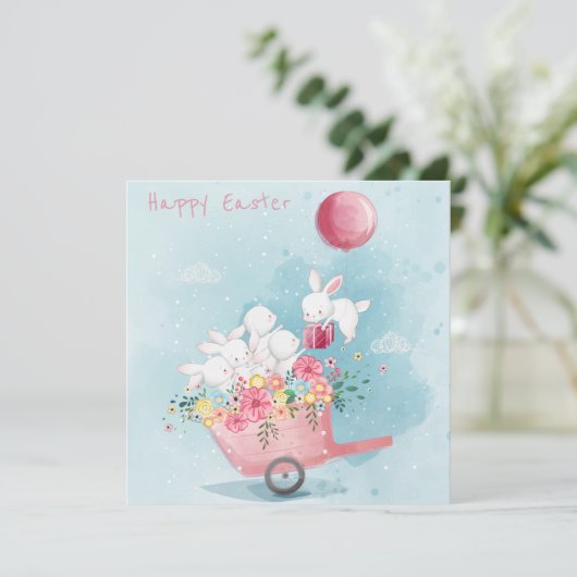 Niedlicher Osterurlaub Feiertagskarte (Stehend Vorderseite)