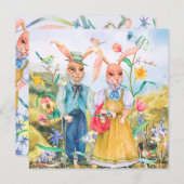 Niedlicher Osterurlaub Feiertagskarte (Vorne/Hinten)