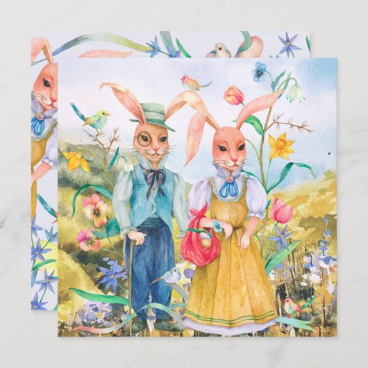 Niedlicher Osterurlaub Feiertagskarte (Vorne/Hinten)