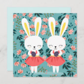 Niedlicher Osterurlaub Feiertagskarte (Vorne/Hinten)