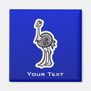 Niedlicher Ostrich; Blau Magnet