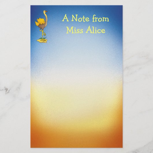 Niedlicher Ostrich - Briefpapier (Vorderseite)