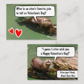 Niedlicher Otter Funny School Valentinstag Mitteilungskarte (Vorne/Hinten)