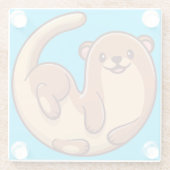 Niedlicher Otter Glass Untersetzer (Rückseite)