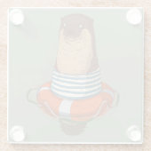 Niedlicher Otter Glass Untersetzer (Rückseite)