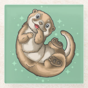 Niedlicher Otter Glass Untersetzer