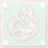 Niedlicher Otter Glass Untersetzer (Rückseite)