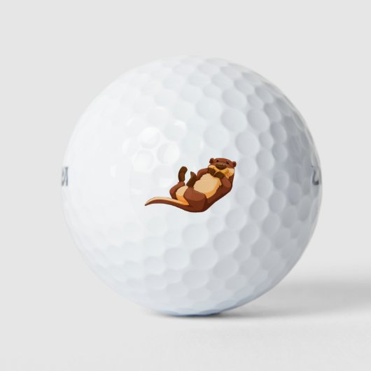 Niedlicher Otter Golfball (Vorderseite)
