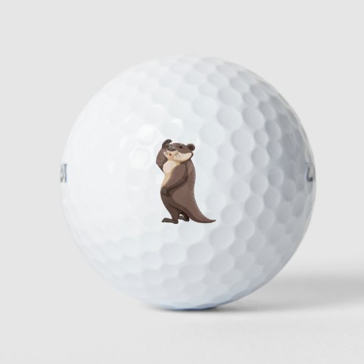 Niedlicher Otter Golfball (Vorderseite)