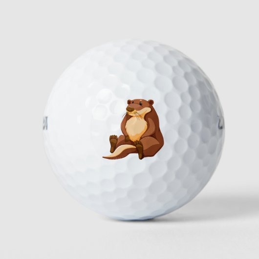 Niedlicher Otter Golfball (Vorderseite)