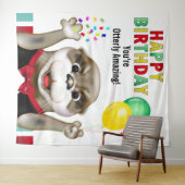 Niedlicher Otter im Hintergrund des Tuxedo-Kinderg Wandteppich (Beispiel (Horizontal))