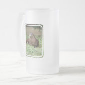 Niedlicher Otter-mattierte Bier-Tasse Mattglas Bierglas (Vorderseite Links)