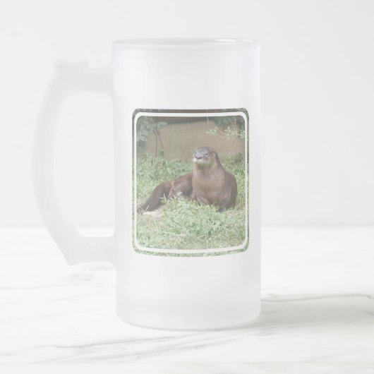 Niedlicher Otter-mattierte Bier-Tasse Mattglas Bierglas (Links)