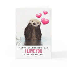 Niedlicher Otter mit HerzValentinstag