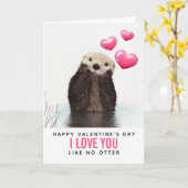 Niedlicher Otter mit HerzValentinstag Karte (Gelbe Blume)