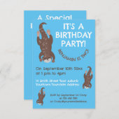 Niedlicher Otter personalisierter Cartoon Geburtst Einladung (Vorne/Hinten)