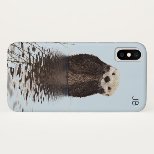 Niedlicher Otter Stehend in einem Teich hält sein  Case-Mate iPhone Hülle (Rückseite (Horizontal))
