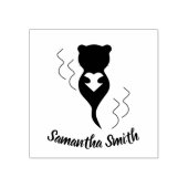 Niedlicher Otter umarmt ein rosa Herz Gummistempel (Prägung)