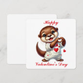 Niedlicher Otter - Valentinstag-Karte Dankeskarte (Vorne/Hinten)