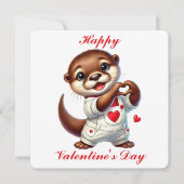 Niedlicher Otter - Valentinstag-Karte Dankeskarte (Vorderseite)