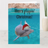 Niedlicher Ozean Dolphin Weihnachten Karte (Vorderseite)
