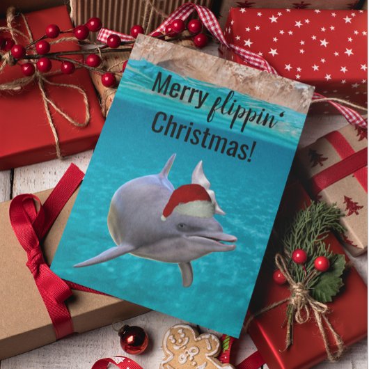 Niedlicher Ozean Dolphin Weihnachten Karte