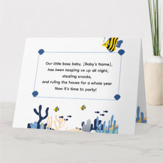 Niedlicher Ozean Erster Geburtstag - Einladung