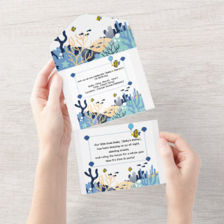 Niedlicher Ozean Erster Geburtstag - Einladung