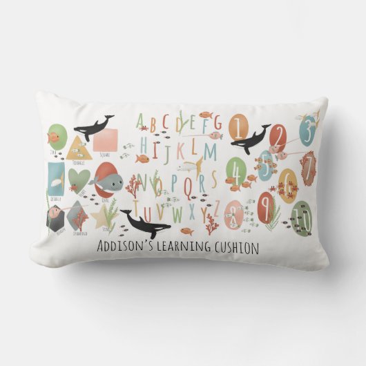 Niedlicher Ozean Früh Lernen ABC Kinder Lendenkissen (Vorderseite)