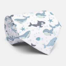 Niedlicher Ozean Kreaturen Sea Life Neck Tie