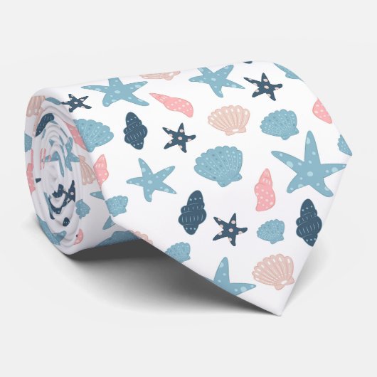 Niedlicher Ozean Kreaturen Sea Life Neck Tie Krawatte (Gerollt)