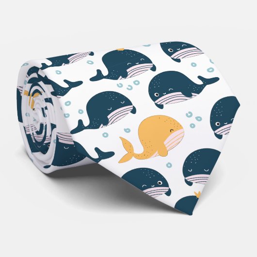 Niedlicher Ozean Kreaturen Sea Life Neck Tie Krawatte (Gerollt)